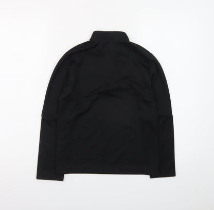 Adidas Girls Black 9-10 Years 1/4 Zip Sports Sweatshirt