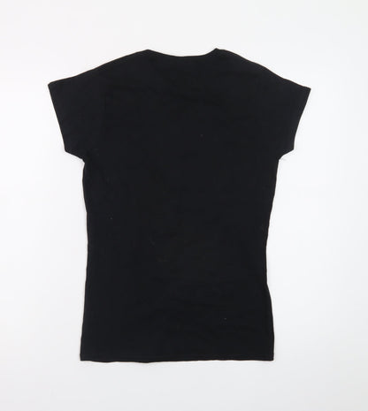 Coca-Cola Womens Black Small Christmas Graphic T-Shirt 100% Cotton