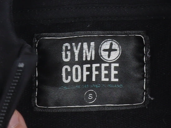 Gym+Coffee Women Black Small Full Zip Hoodie Stretch Cotton Blend