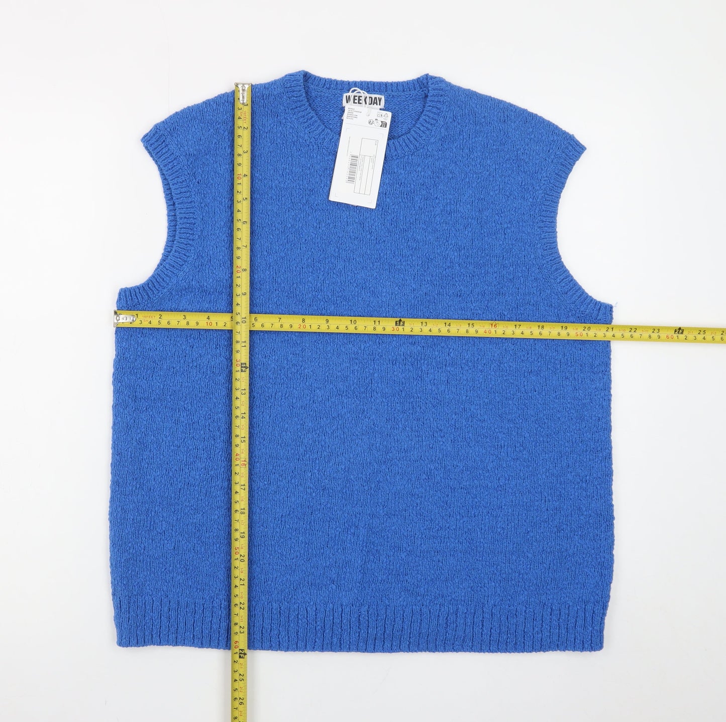 Weekday Women's Blue Knit Sleeveless Tank Top Size S