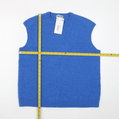 Weekday Women's Blue Knit Sleeveless Tank Top Size S
