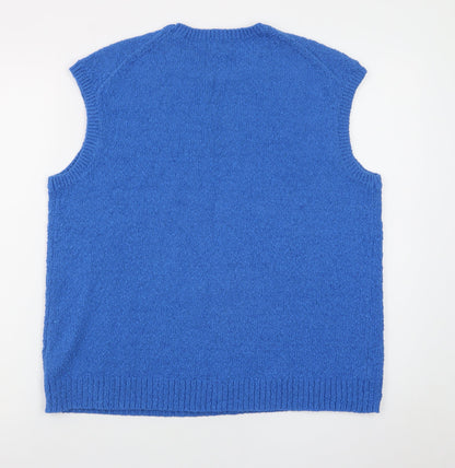 Weekday Women's Blue Knit Sleeveless Tank Top Size S