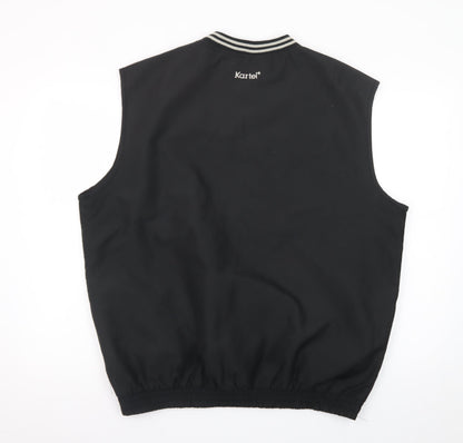 Kartel Men's Black Sleeveless V-Neck Regular Fit T-Shirt M