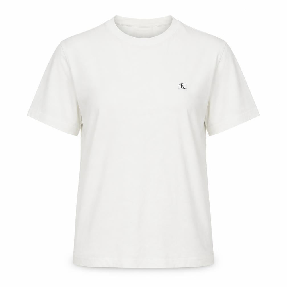 Calvin Klein Jeans Women's White Cotton Crew Neck T-Shirt Size S