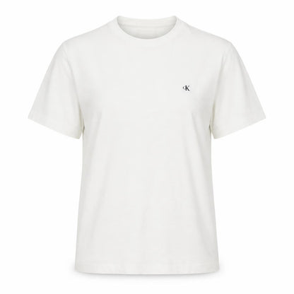 Calvin Klein Jeans Women's White Cotton Crew Neck T-Shirt Size S