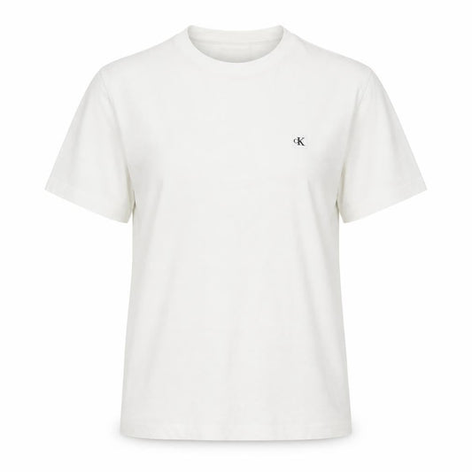 Calvin Klein Jeans Women's White Cotton Crew Neck T-Shirt Size S