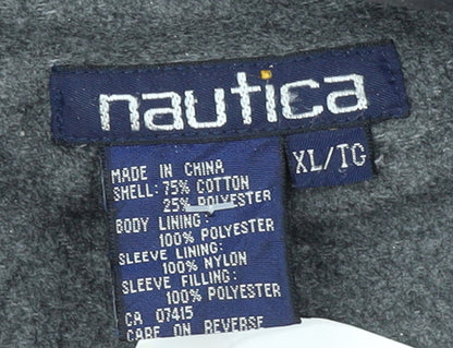 Nautica Boys Green XL Hooded Full Zip Canvas Hoodie Jacket