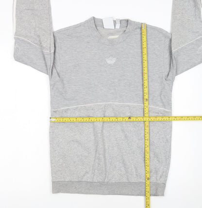 Adidas Men’s Grey Small Crew Neck Pullover Sweatshirt