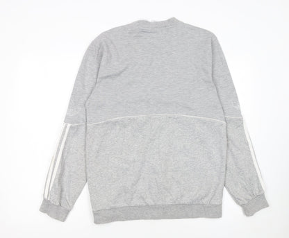 Adidas Men’s Grey Small Crew Neck Pullover Sweatshirt