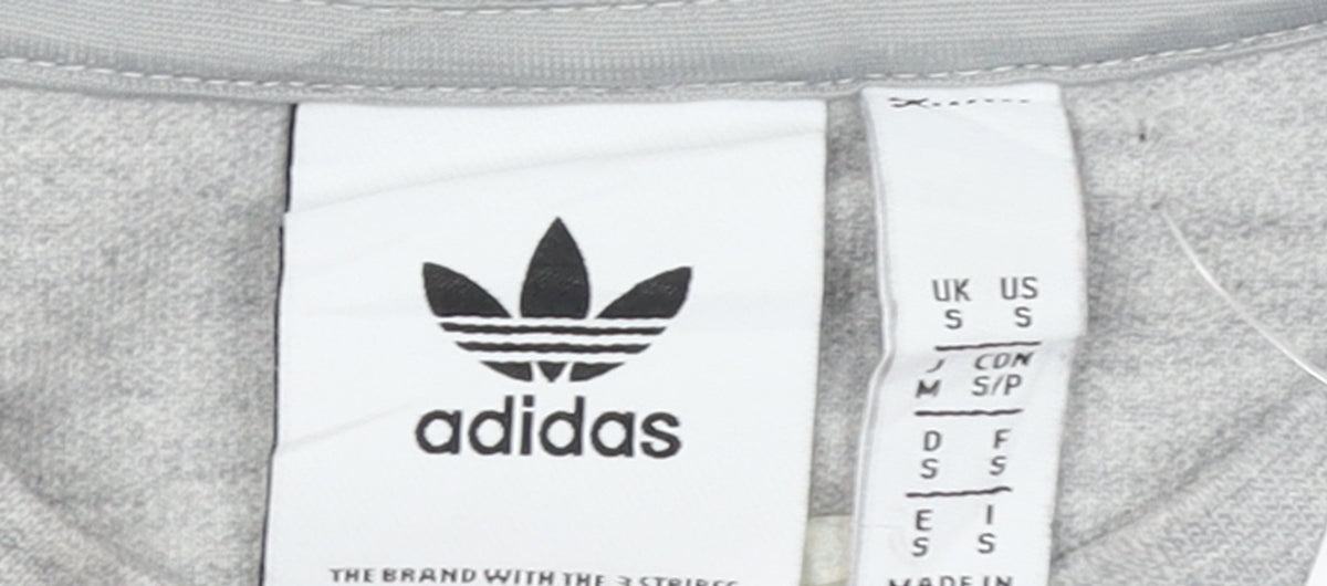 Adidas Men’s Grey Small Crew Neck Pullover Sweatshirt