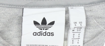Adidas Men’s Grey Small Crew Neck Pullover Sweatshirt