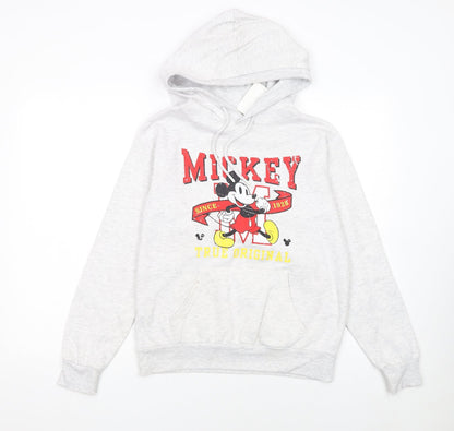 Disney Women’s Grey Mickey Mouse Pullover Hoodie 2XS