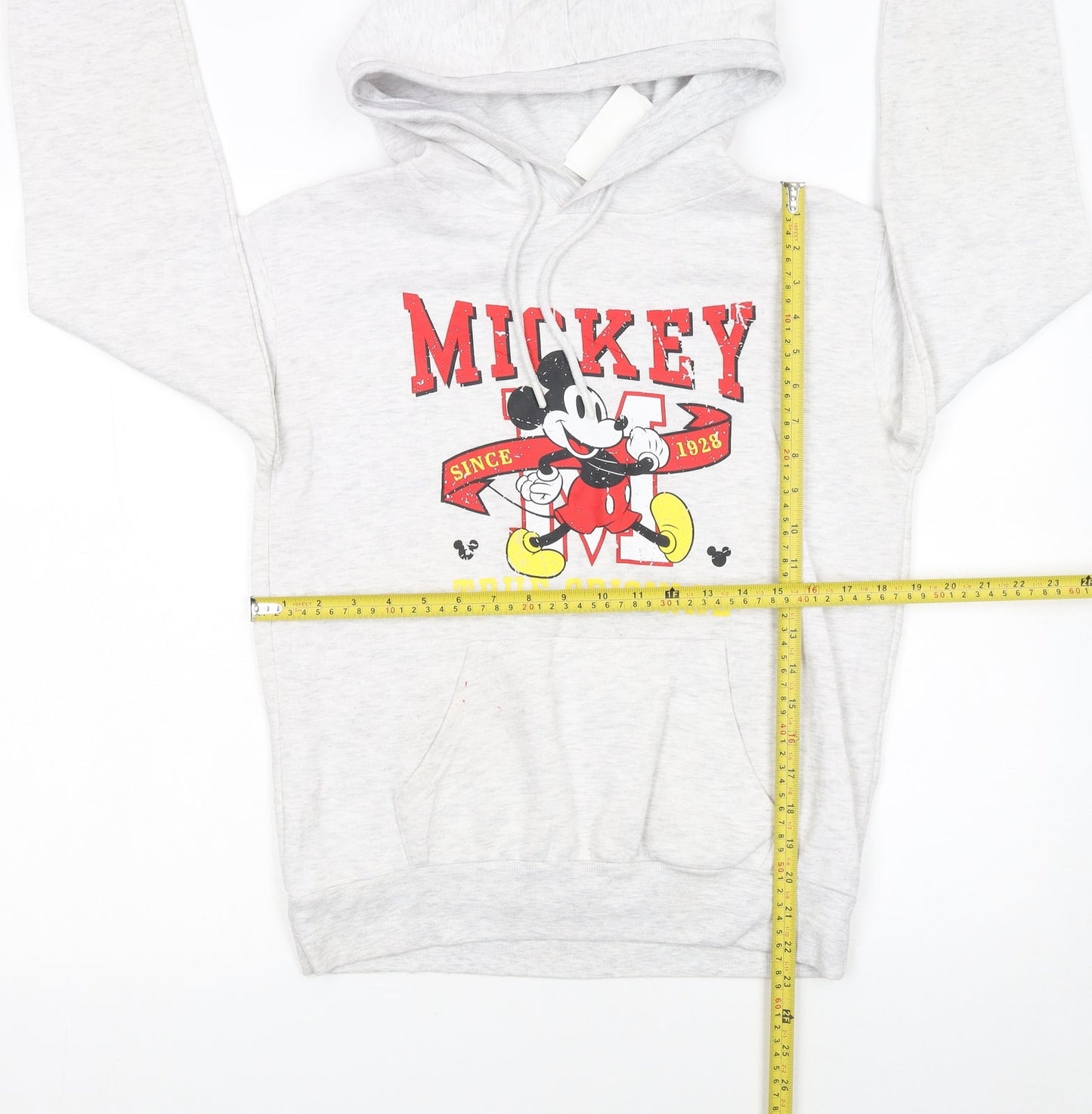 Disney Women’s Grey Mickey Mouse Pullover Hoodie 2XS