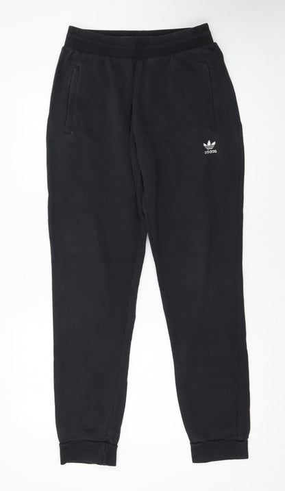Adidas Men Black Jogger Sweatpants M Fleece Casual Tapered