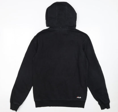 FILA Womens Black XS Pullover Hoodie With Logo Print