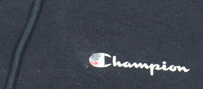 Champion Women's Navy Pullover Hoodie Size S Cotton Blend Logo