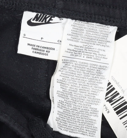 Nike Men's Black Jogger Sweatpants S Tapered Fit Logo Trim