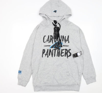NFL Team Apparel Men's Grey Carolina Panthers Pullover Hoodie M
