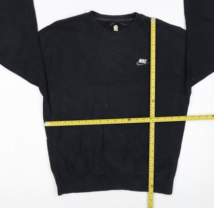 Nike Men Black Small Pullover Crew Neck Fleece Sweatshirt
