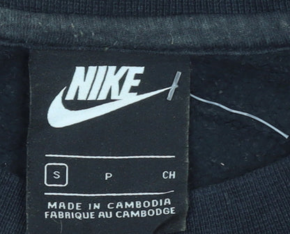 Nike Men Black Small Pullover Crew Neck Fleece Sweatshirt