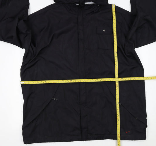 Nike Men's Black 2XL Windbreaker Hooded Active Jacket