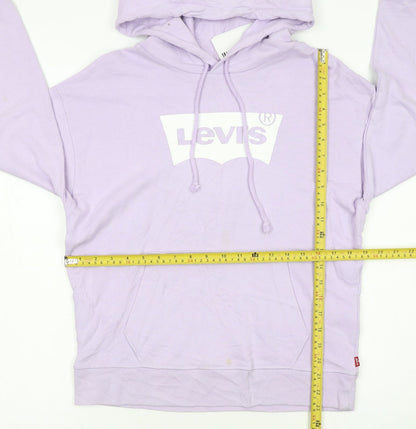 Levi's Girls Purple Pullover Hoodie S Logo Graphic Cotton Sweatshirt