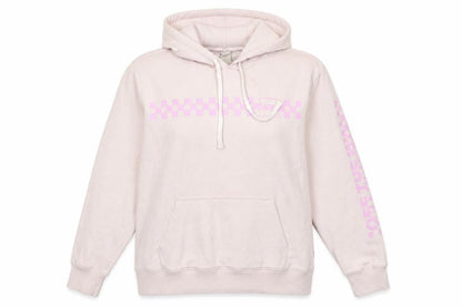 Vans Womens Beige Pink Check Pullover Hoodie Size S Cotton