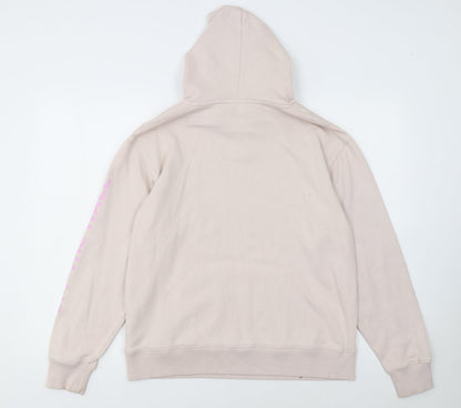 Vans Womens Beige Pink Check Pullover Hoodie Size S Cotton