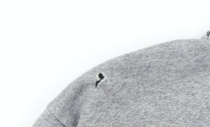 Adidas Men Grey Pullover Sweatshirt M Crew Neck Logo Sports Top