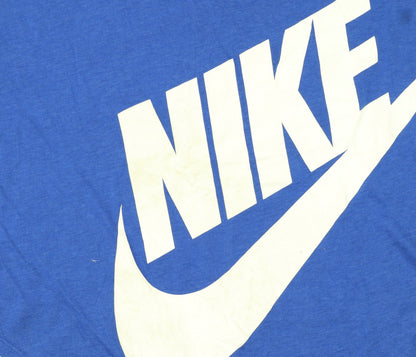 Nike Women's Blue Cropped Sleeveless Cotton T-Shirt Size S