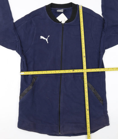 Puma Men's Blue Large Full Zip Track Jacket Cotton Blend