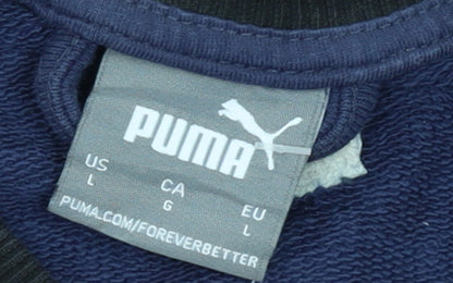 Puma Men's Blue Large Full Zip Track Jacket Cotton Blend