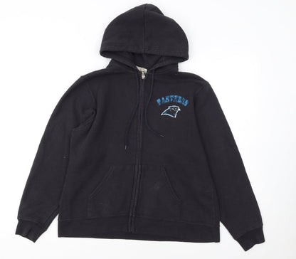 NFL For Her Panthers Black Full Zip Hoodie Women M Cotton Blend
