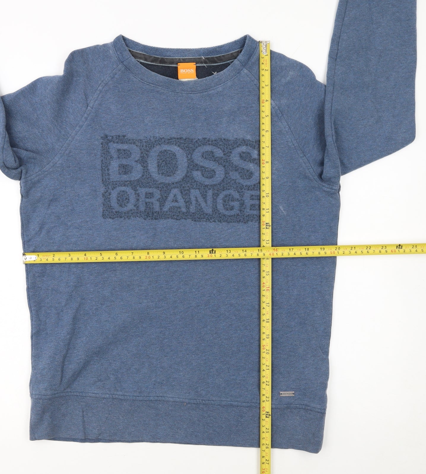 Hugo Boss Men's Blue Logo Pullover Sweatshirt Size M Crew Neck Cotton