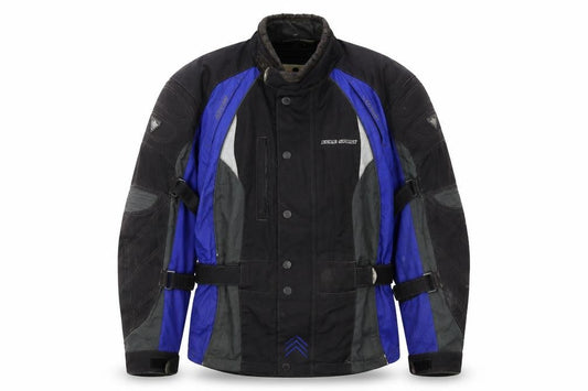 Cycle Spirit Men's Black Blue Motorcycle Jacket Size M Windproof