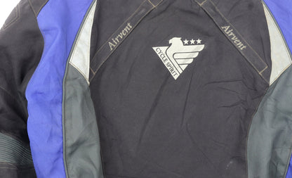 Cycle Spirit Men's Black Blue Motorcycle Jacket Size M Windproof
