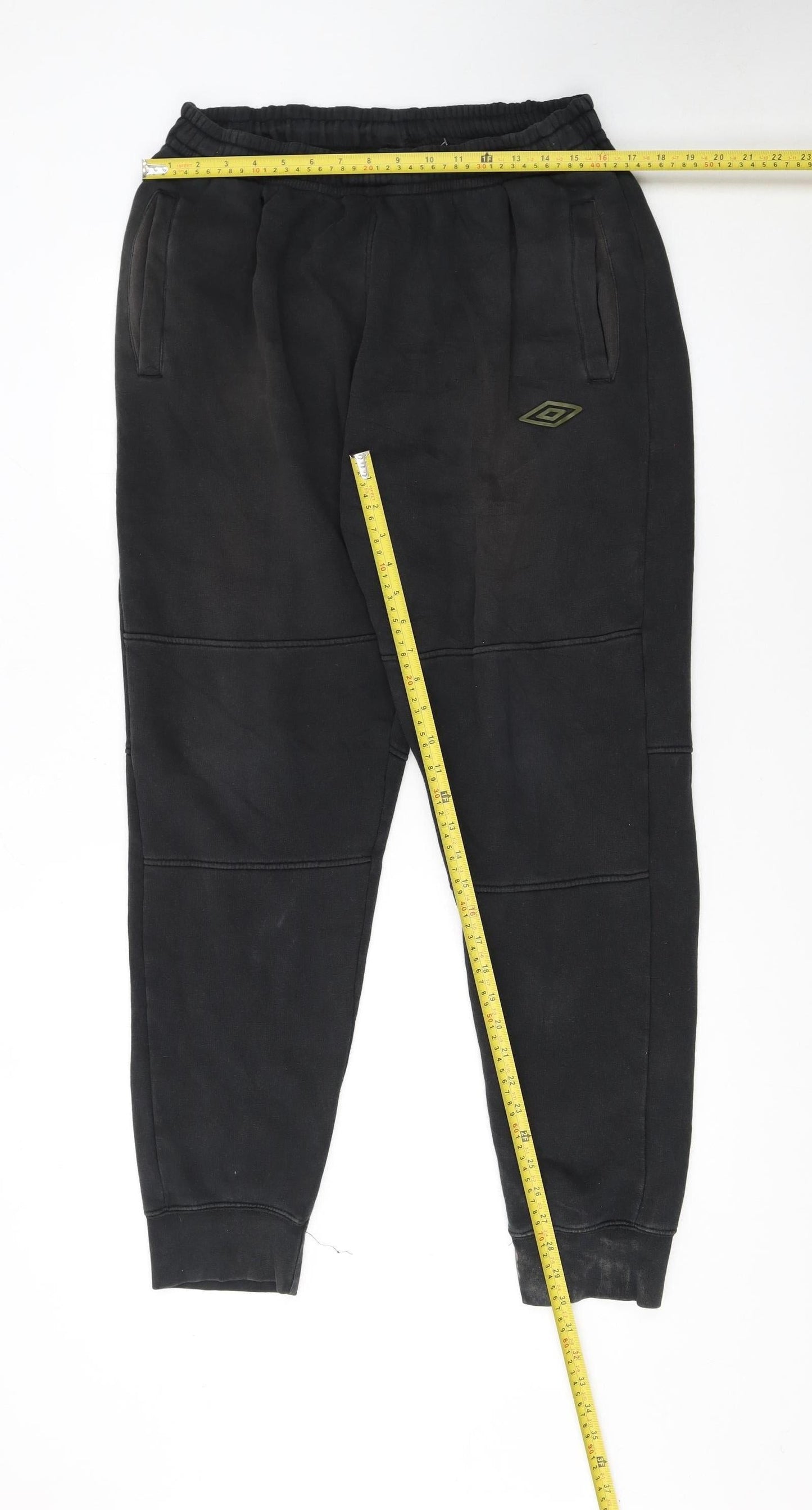 Umbro Men Black XL Jogger Trousers Fleece Lined Tapered Fit