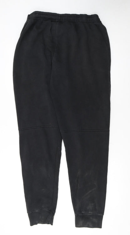 Umbro Men Black XL Jogger Trousers Fleece Lined Tapered Fit