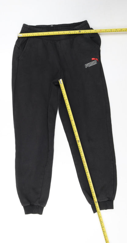 Puma Boys Black Jogger Sweatpants XL 15-16 Years Elastic Waist Logo