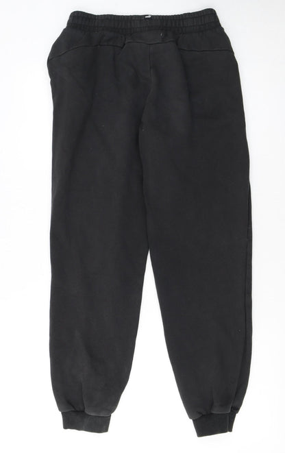 Puma Boys Black Jogger Sweatpants XL 15-16 Years Elastic Waist Logo