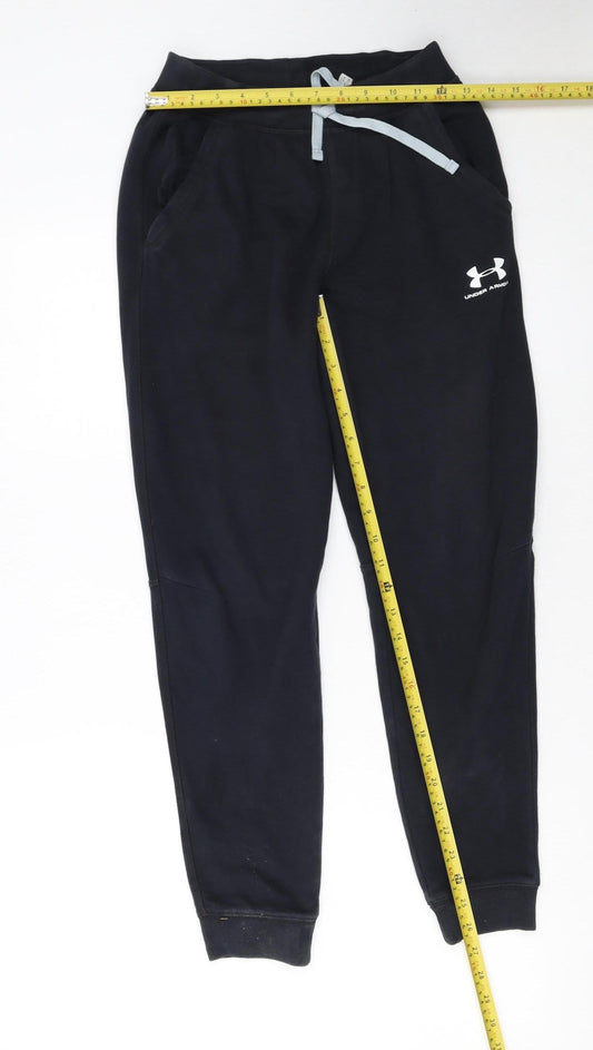 Under Armour Boys Black ColdGear Jogger Trousers Size 12 Years