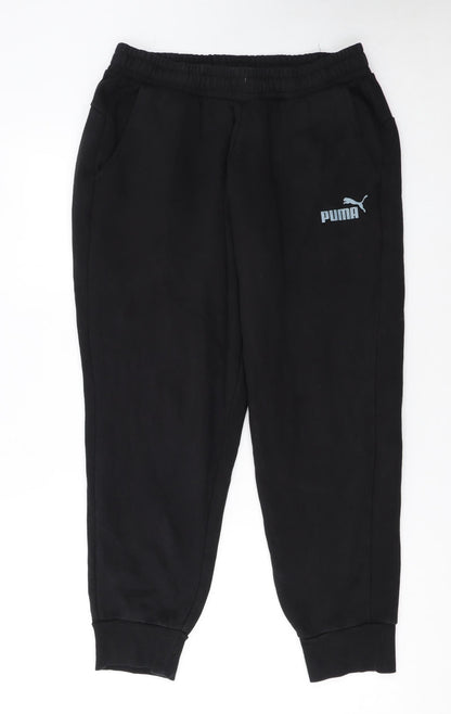Puma Womens Black Cotton Blend Jogger Sweatpants L
