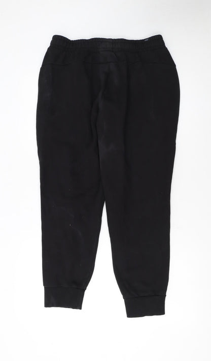 Puma Womens Black Cotton Blend Jogger Sweatpants L