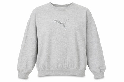 Puma Womens Grey Crew Neck Pullover Sweatshirt Size L Cotton Blend