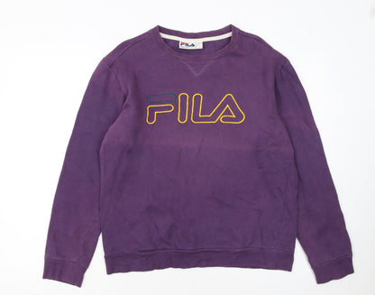Fila Women's Purple Crew Neck Logo Sweatshirt Size S Relaxed Fit