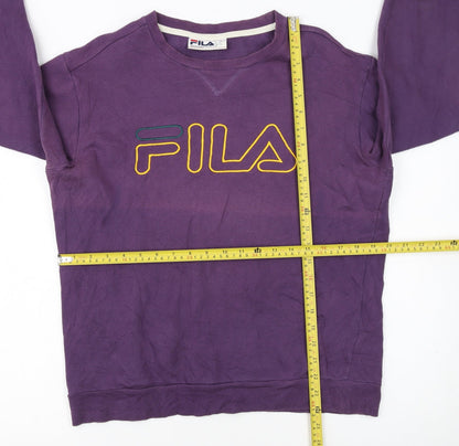 Fila Women's Purple Crew Neck Logo Sweatshirt Size S Relaxed Fit
