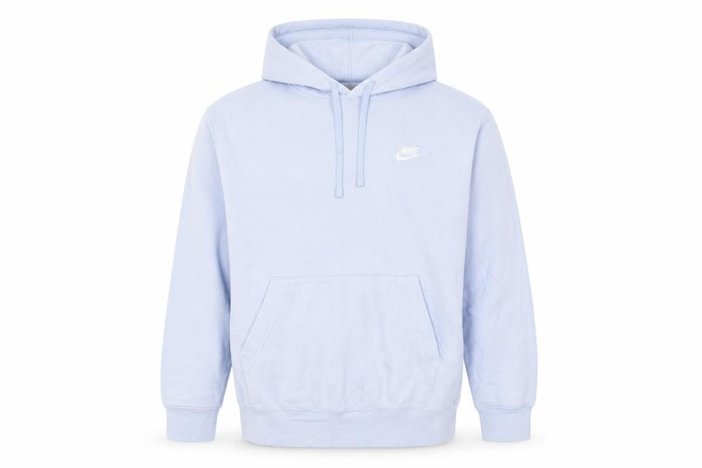 Nike Men's Blue Pullover Hoodie Small Fleece Cotton Logo Sweatshirt