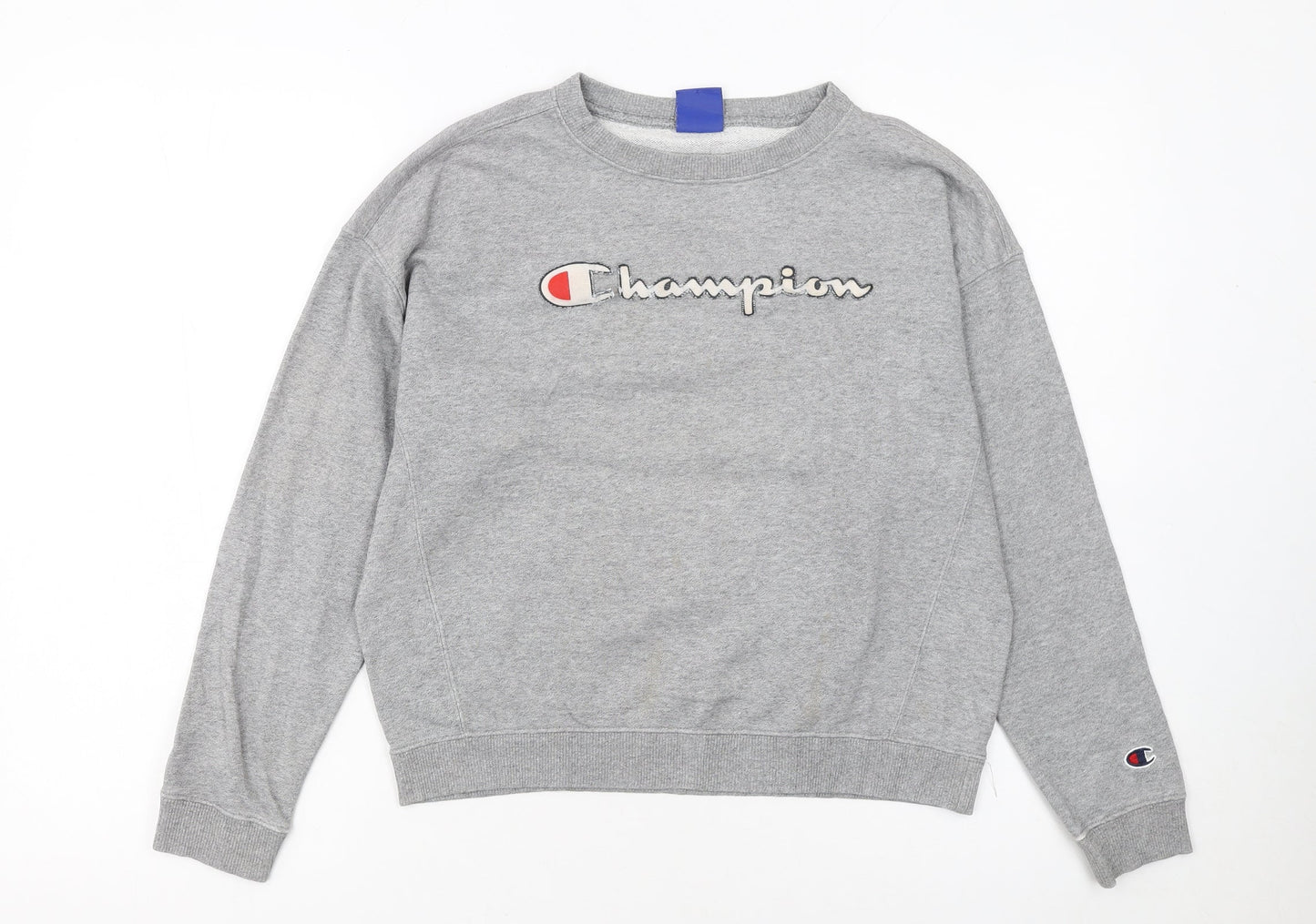 Champion Girls Grey Large 11-12 Years Pullover Crew Neck Sweatshirt