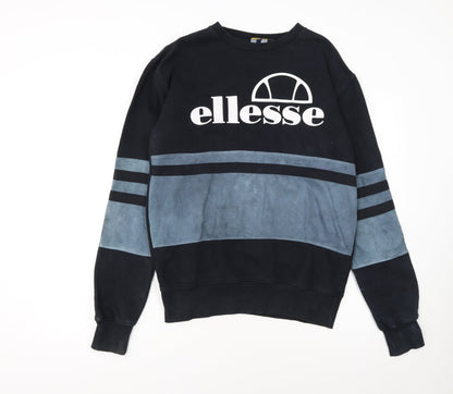 Ellesse Womens Black & Grey Crew Neck Pullover Sweatshirt Size 10