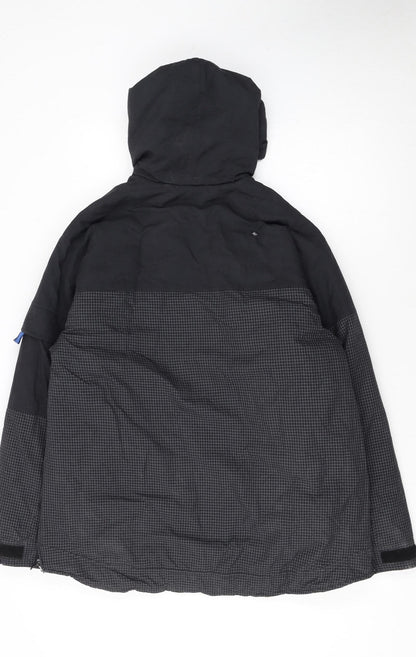 Nike Boys Black Check Hooded Puffer Jacket Size 16 Winter Coat